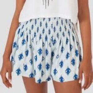 Blue Patterned Mini Skirt